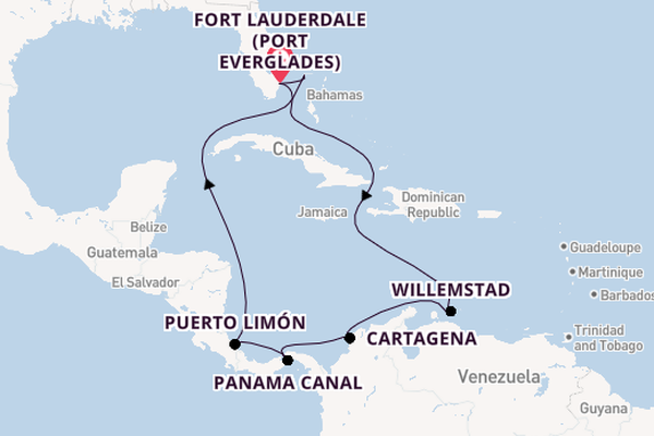 Central America from Fort Lauderdale (Port Everglades), Florida with the Caribbean Princess