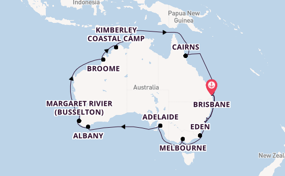 Australië vanaf Brisbane, Australië met de Grand Princess