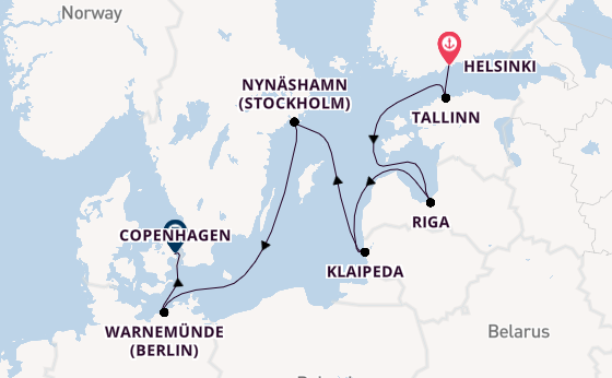 Baltic Sea from Helsinki, Finland with the Norwegian Jewel