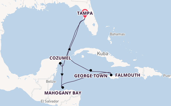 Westliche Karibik ab Tampa, Florida, USA auf der Brilliance of the Seas