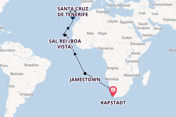 Portugal ab Kapstadt, Südafrika auf der EUROPA 2