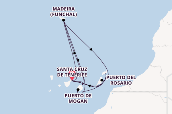 Canary Islands from Santa Cruz de Tenerife, Spain with the Azura