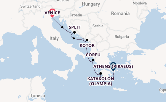 Eastern Mediterranean from Venice, Italy with the Viking Astrea