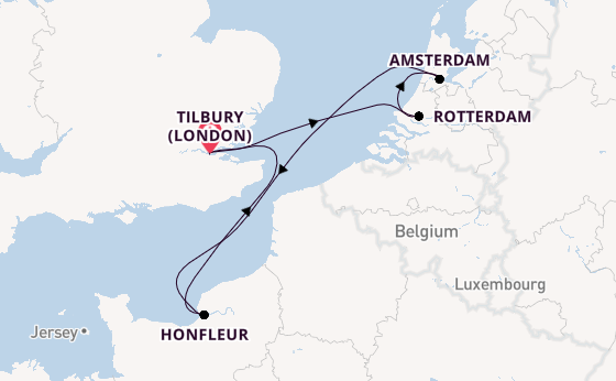 Journey with Ambassador Cruise Line from Tilbury (London)
