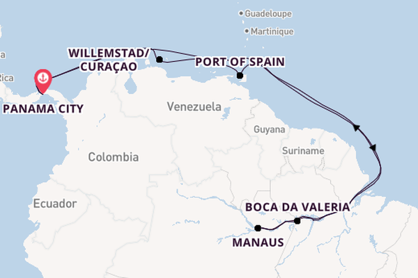 Southern Caribbean from Panama City, Panama with the Seven Seas Grandeur