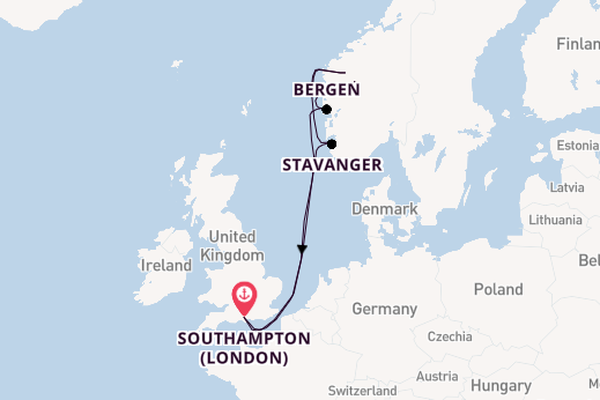 Norway from Southampton, England with the Sky Princess 