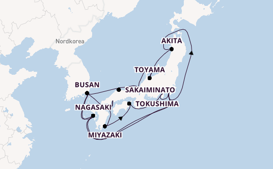 Japan ab Tokio, Japan auf der Diamond Princess