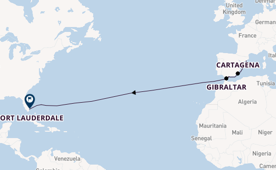 trans-Atlantisch vanaf Barcelona, Spanje met de Oosterdam