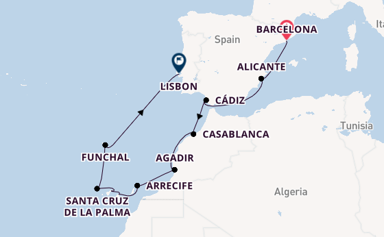 Canary Islands from Barcelona, Spain with the Seven Seas Voyager