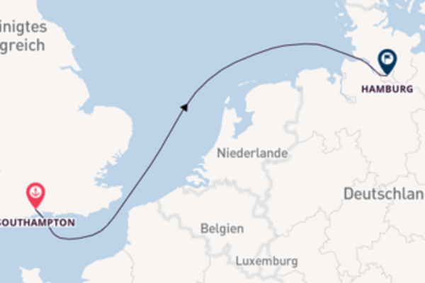 Kreuzfahrt mit Queen Mary 2 von Southampton nach Hamburg