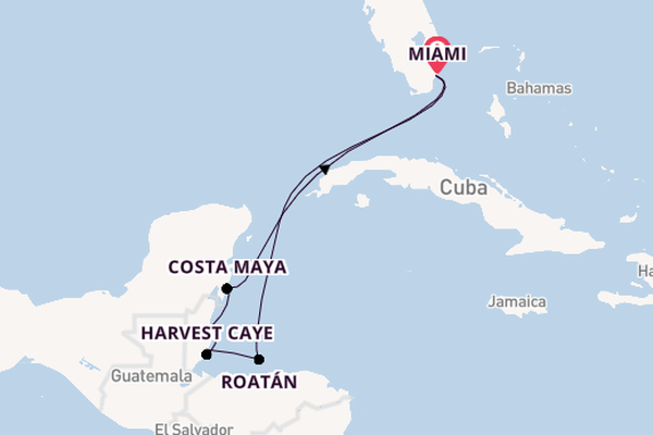 Western Caribbean from Miami, Florida, USA with the Seven Seas Grandeur