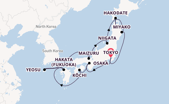 Japan from Tokyo, Japan with the Noordam