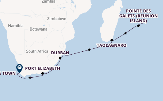 Luxury More Inclusive Mauritius to Cape Town Cruise with Cape Town, Southern Cape & Game Drive Tour