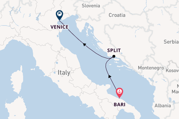 Mediterranean from Bari, Italy with the MSC Lirica