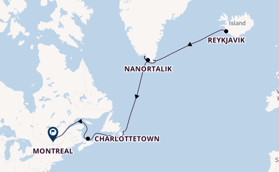 Transatlantik ab Reykjavik, Island auf der Azamara Journey