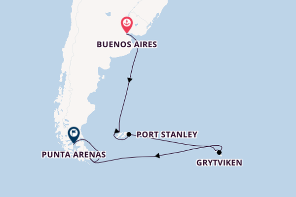 Südamerika ab Buenos Aires, Argentinien auf der MS Fram
