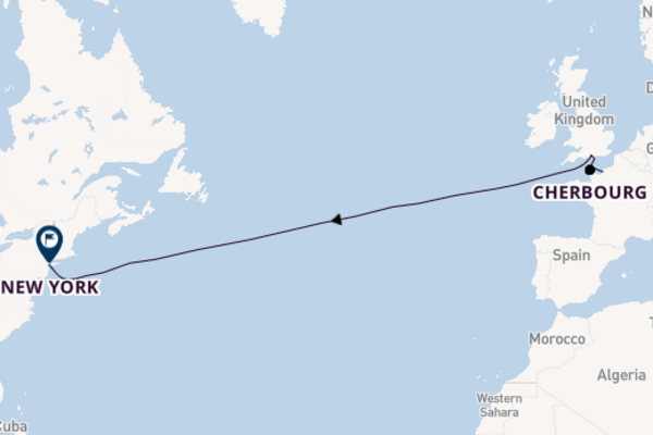 Transatlantic & Repositioning from Le Havre (Paris), France with the Queen Mary 2