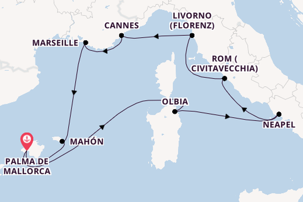 Westliches Mittelmeer ab Palma de Mallorca, Spanien auf AIDAstella