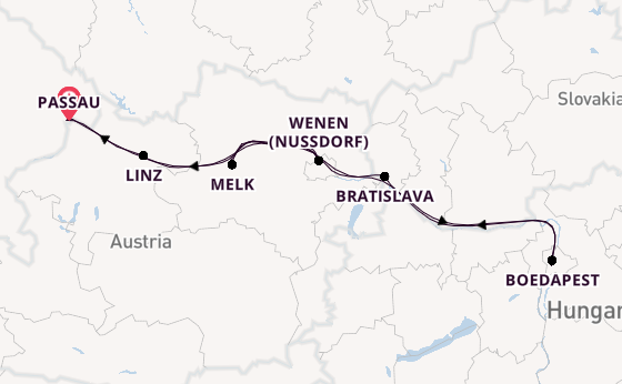 Donau vanaf Passau, Duitsland met de MS Anna Katharina