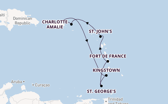 Caribbean from San Juan, Puerto Rico with the Vision of the Seas
