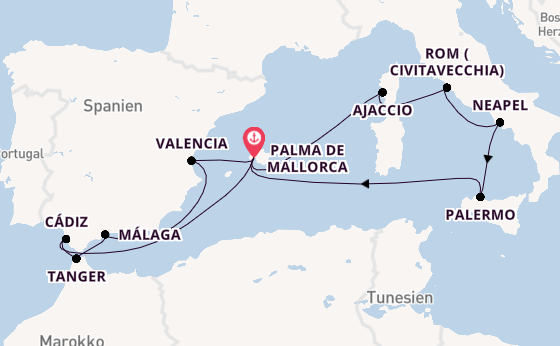 Westliches Mittelmeer ab Deutschland auf der Mein Schiff 4