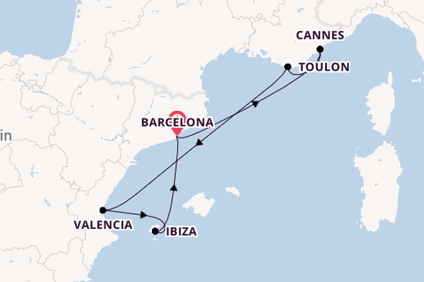 Western Mediterranean from Barcelona, Spain with the Resilient Lady