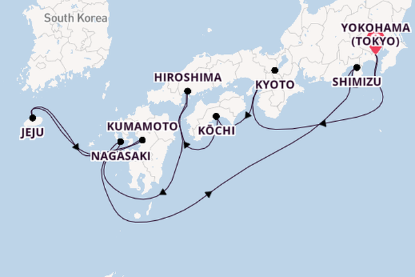 Japan from Yokohama (Tokyo), Japan with the Celebrity Millennium