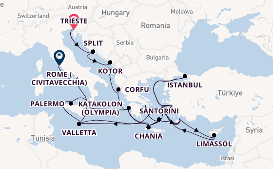 Mediterranean Sea from Trieste, Italy with the Enchanted Princess