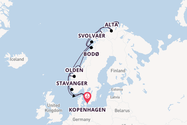 Noorwegen vanaf Kopenhagen, Denemarken met de Azamara Journey