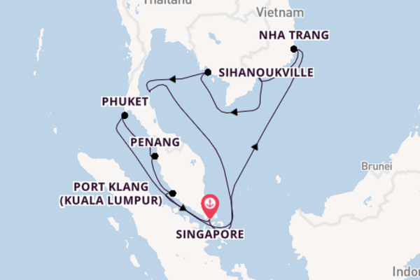 South East Asia from Singapore, Singapore with the Diamond Princess