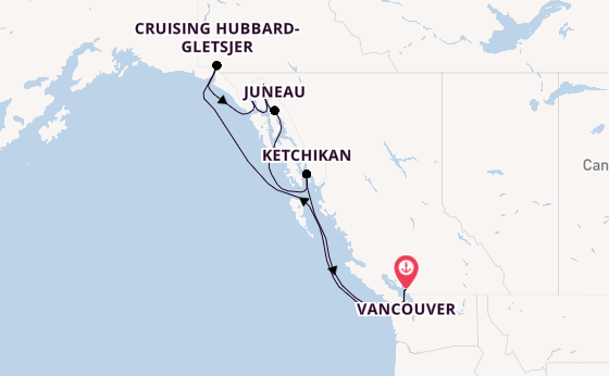Alaska vanaf Vancouver, Canada met de Discovery Princess