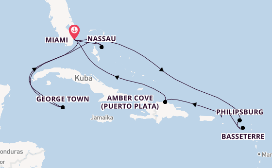 Karibik ab Miami auf der MSC Seashore