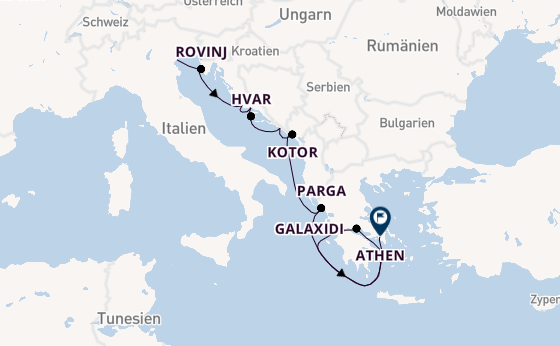 Östliches Mittelmeer ab Venedig, Italien auf der Le Champlain