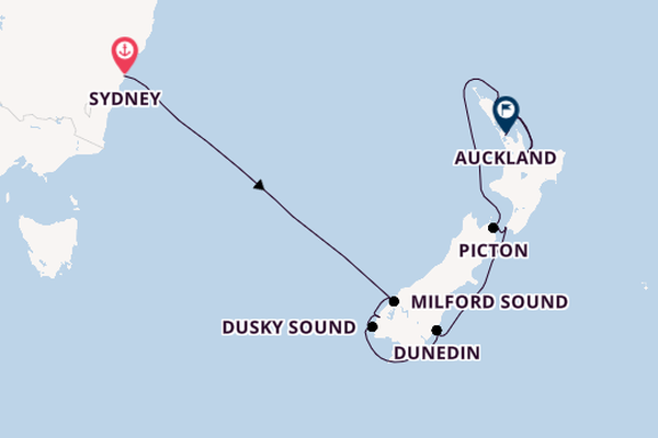 Nieuw Zeeland vanaf Sydney, Australië met de Celebrity Edge 