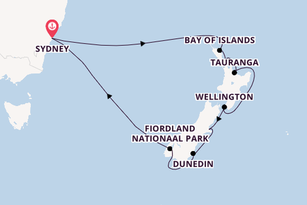 Nieuw Zeeland vanaf Sydney, Australië met de Royal Princess