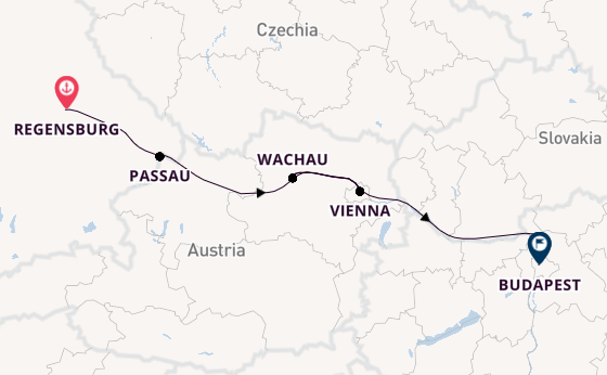 Danube River, Europe from Regensburg, Germany with the Viking Egil
