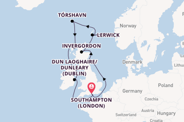 British Isles from Southampton (London), England, United Kingdom with the Seven Seas Grandeur