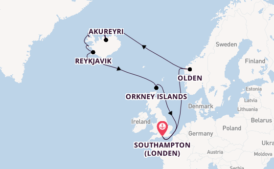 Arctica vanaf Southampton (Londen), Engeland met de Queen Victoria