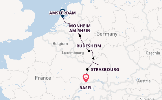 Rhine River, Europe from Basel, Switzerland with the AmaStella