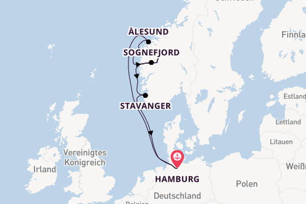 Norwegen ab Hamburg auf der Queen Mary 2