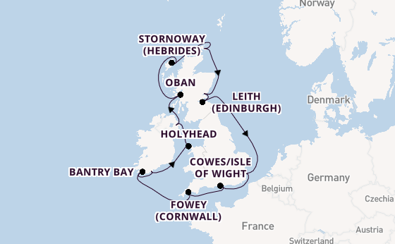 British Isles from London, England, United Kingdom with the Seabourn Quest