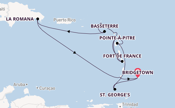 Zuidelijke Caraïben vanaf Bridgetown, Barbados met de Mein Schiff 4