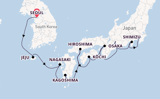 Japan from Seoul, South Korea with the Norwegian Jade