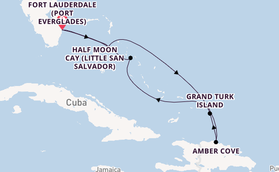 Caribbean from Fort Lauderdale (Port Everglades), Florida, USA with the Nieuw Statendam