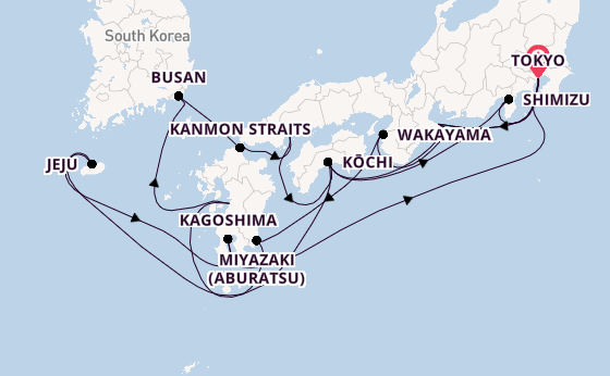 Japan from Tokyo, Japan with the Sapphire Princess
