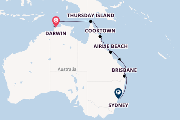 Australia from Darwin, Australia with the Seven Seas Navigator