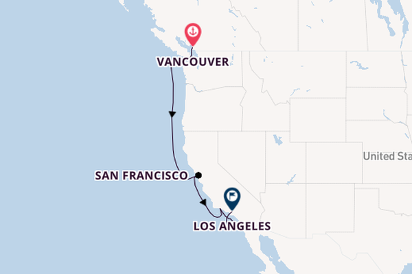 West Coast USA from Vancouver, British Columbia with the Brilliant Lady