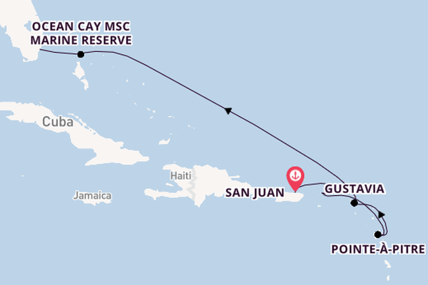 Caribbean vanaf San Juan, Puerto Rico met de EXPLORA II