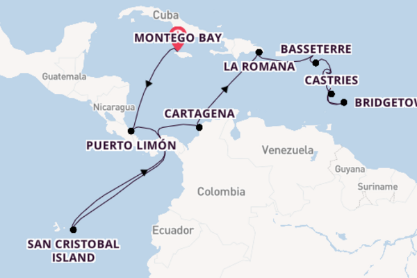 Caribbean vanaf Montego Bay met AIDAbella