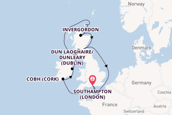 British Isles from Southampton (London), England, United Kingdom with the Regal Princess